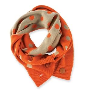 Orange & gray polkadot scarf